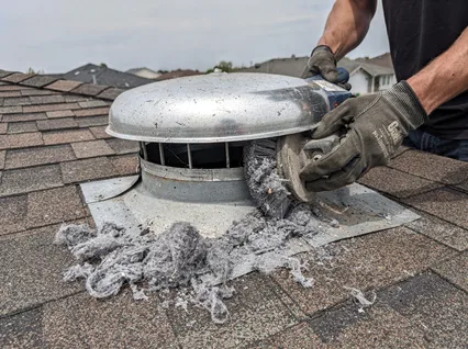 Cleaning Dryer Vent On Roof in Warren